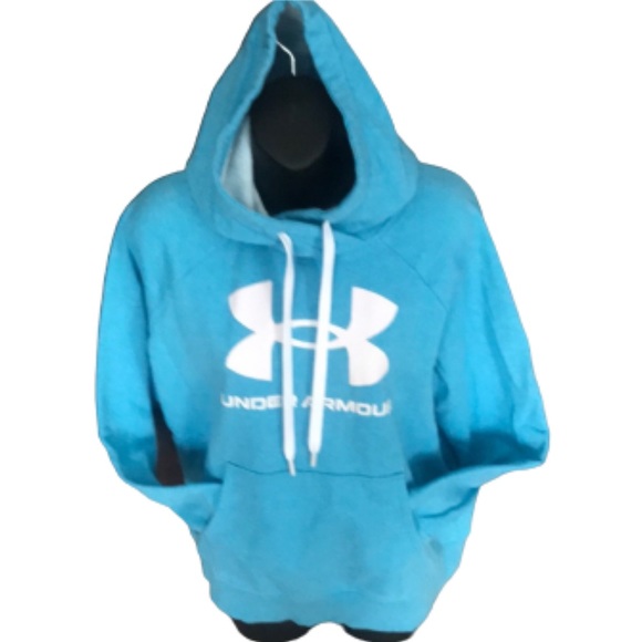 Under Armour Tops - Under Armour blue pullover hoodie sweatshirt EUC size M